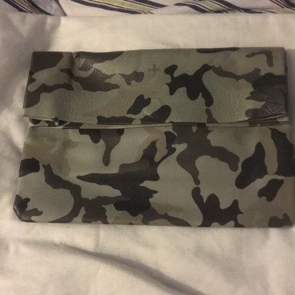 Camouflage Genuine leather clutch/ sack bag